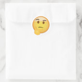 Sticker Rond Penser face Emoji (Sac)
