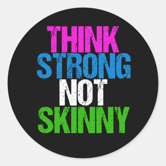 Sticker Rond Penser fort pas maigre aptitude Inspirationnelle (Devant)