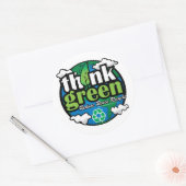 Sticker Rond Penser Terre verte (Enveloppe)