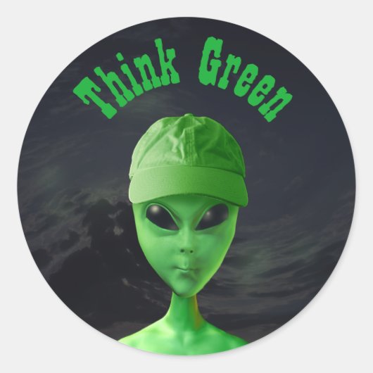 Sticker Rond Penser vert et vert (Devant)