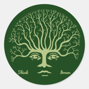 Sticker Rond Penser vert II