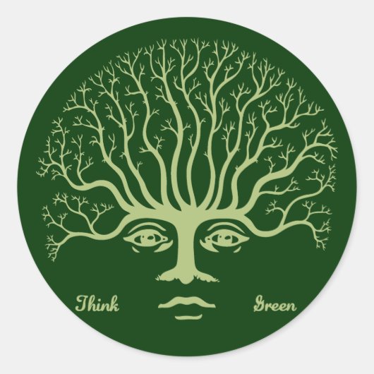 Sticker Rond Penser vert II (Devant)