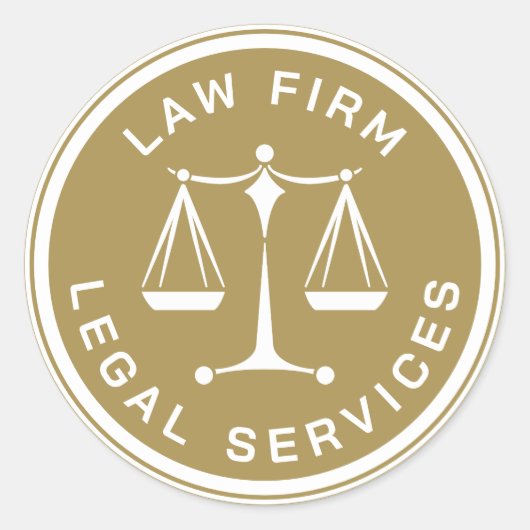 Sticker Rond Pensez à la justice - Droit classique (Devant)