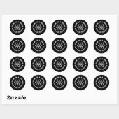 Sticker Rond Pensez comme un proton et restez positif (Feuille)