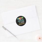 Sticker Rond Pensez comme un proton Restez positif Tableau péri (Enveloppe)