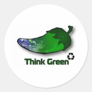 Sticker Rond Pensez le vert