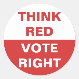 Sticker Rond Pensez que le vote rouge est juste