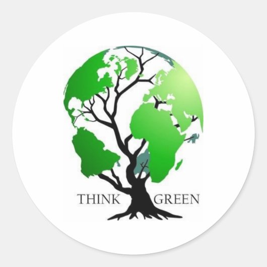 Sticker Rond Pensez vert (Devant)