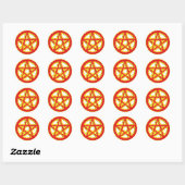 Sticker Rond Pentacle du feu (Feuille)