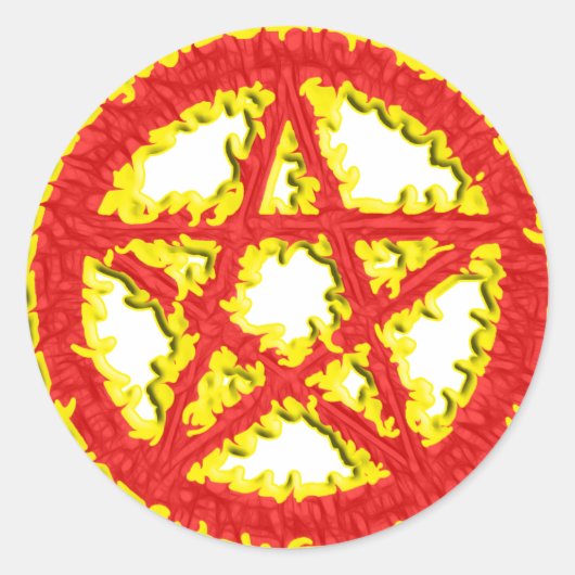 Sticker Rond Pentacle du feu (Devant)