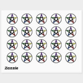Sticker Rond Pentacle élémentaire (Feuille)