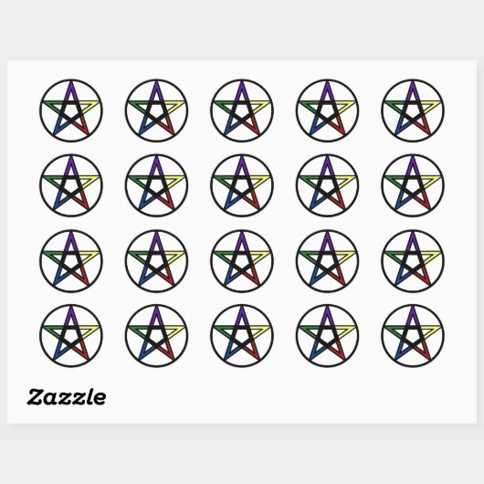 Sticker Rond Pentacle élémentaire (Feuille)