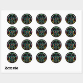 Sticker Rond Pentacle Imbolc (Feuille)