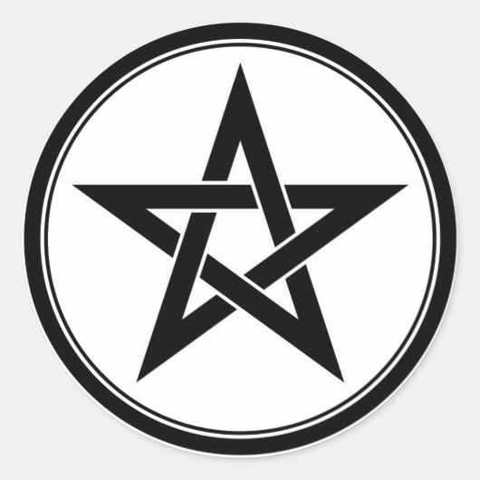Sticker Rond pentacle noir (Devant)