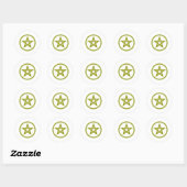 Sticker Rond pentacle or (Feuille)