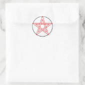 Sticker Rond Pentacle rouge et noir (Sac)