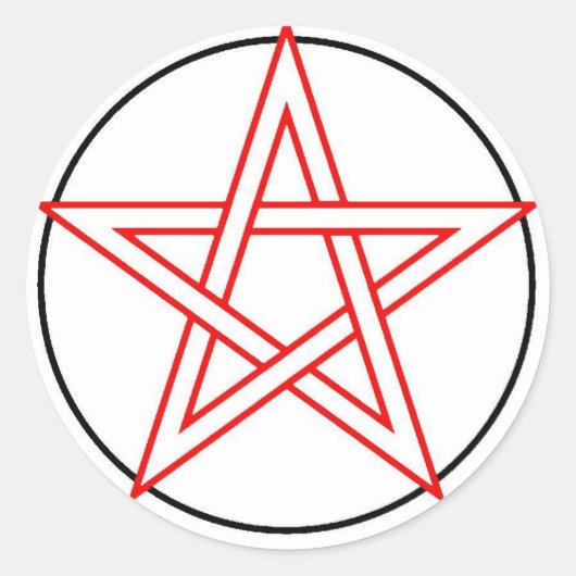 Sticker Rond Pentacle rouge et noir (Devant)