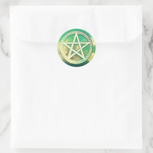 Sticker Rond Pentacle vert complexe (Sac)