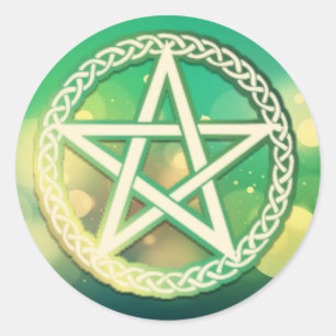 Sticker Rond Pentacle vert complexe
