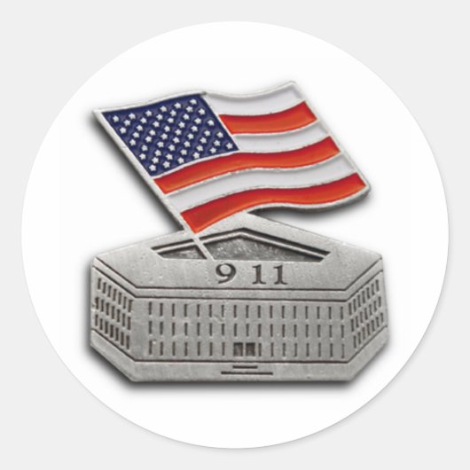 STICKER ROND PENTAGON US DRAPEAU 9-11 (Devant)