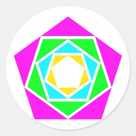 Sticker Rond Pentagone (Devant)