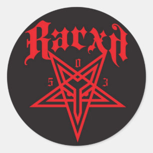 Sticker Rond Pentagone étoilé de Rarxh - en rouge