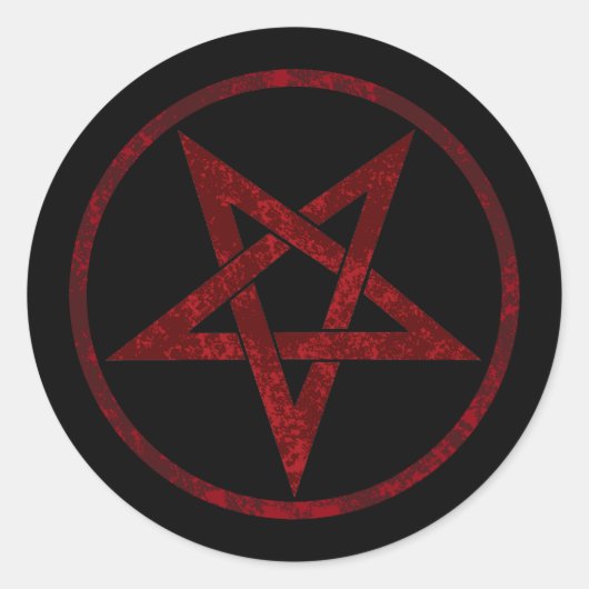 Sticker Rond Pentagram Red Devil (Devant)