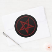 Sticker Rond Pentagram Red Devil (Enveloppe)