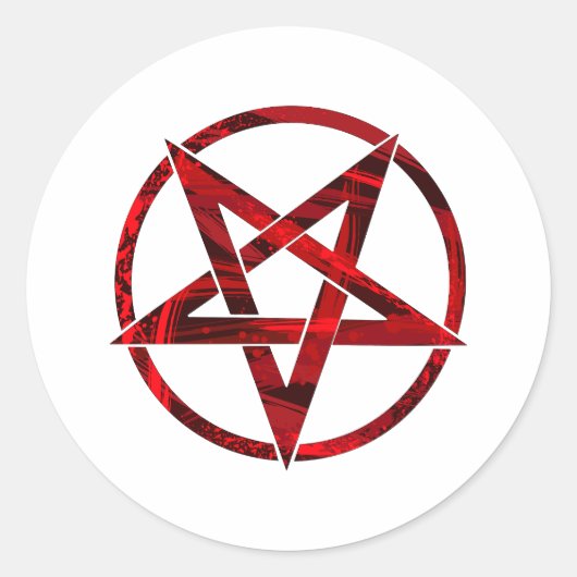 Sticker Rond Pentagram Red Devil (Devant)