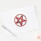 Sticker Rond Pentagram Red Devil (Enveloppe)