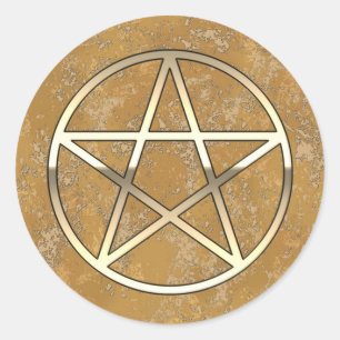 Sticker Rond Pentagramme d'or