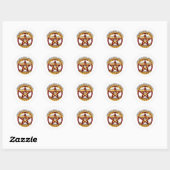 Sticker Rond Pentagramme flamboyant (Feuille)