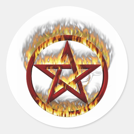 Sticker Rond Pentagramme flamboyant (Devant)