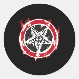 Sticker Rond Pentagramme inversé Baphomet