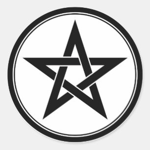 Sticker Rond pentagramme noir