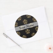 Sticker Rond Pentagramme noir et or (Enveloppe)