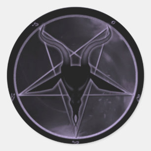 Sticker Rond Pentagramme pourpre
