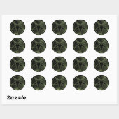 Sticker Rond Pentagramme vert (Feuille)