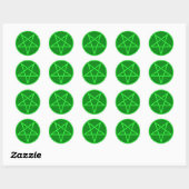 Sticker Rond Pentagramme vert style néon (Feuille)