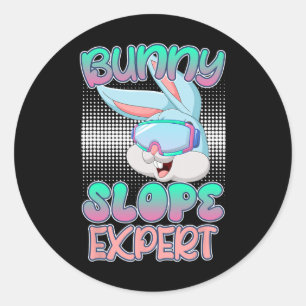 Sticker Rond Pente de lapin expertes skieuses ski femmes neige