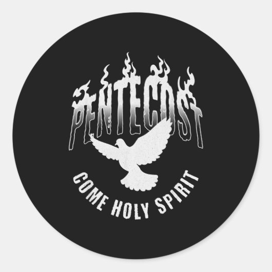 Sticker Rond Pentecost Come Holy Spirit Catholic Dove (Devant)