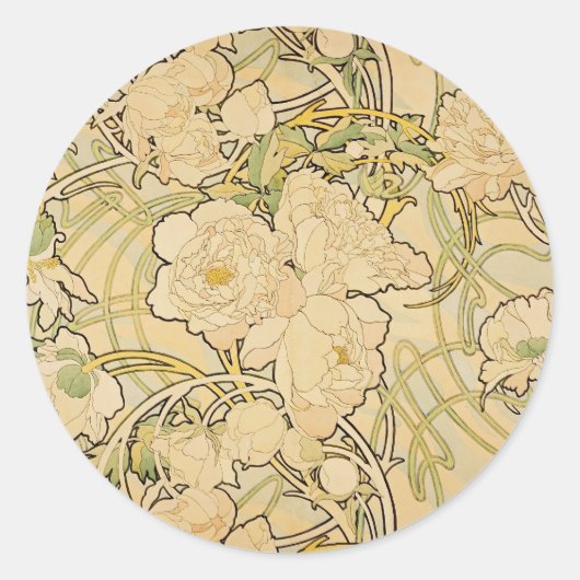 Sticker Rond Peonies 1897 (Devant)
