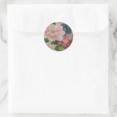 Sticker Rond Peonies en papier du Japon (Sac)