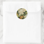 Sticker Rond Peonies et papillon (Sac)