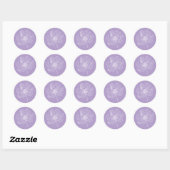 Sticker Rond Peony blanc. (Feuille)