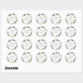 Sticker Rond Peony blanc | Aquarelle Florale Adresse de retour (Feuille)