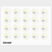 Sticker Rond Peony jaune avec Stick rond gris et blanc de 1,5 p (Feuille)