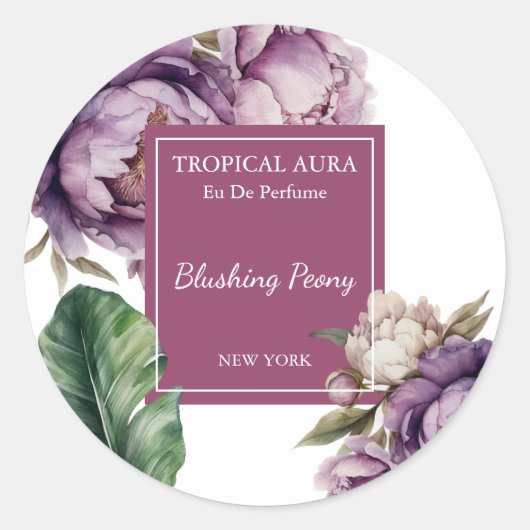 Sticker Rond Peony Perfume Label (Devant)