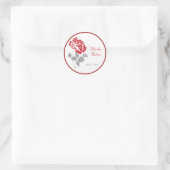 Sticker Rond Peony rouge avec baguette et baguette blanche 1,5  (Sac)