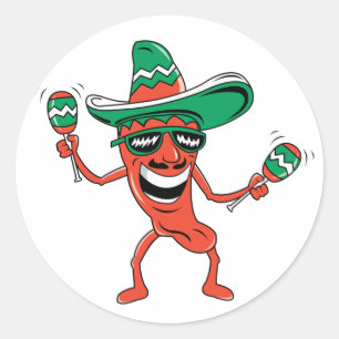 Sticker Rond Pepper chili dansant